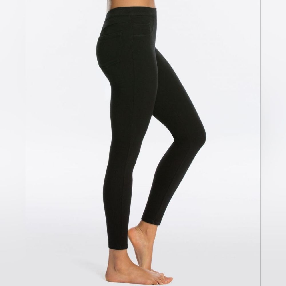 Spanx Jean-is Ankle Leggings #20018R Black Sz L